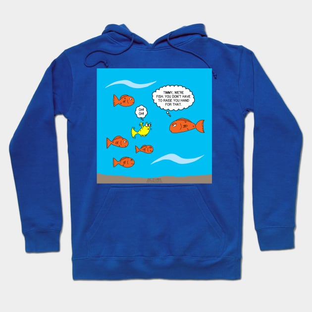 Fish Bathroom II (with words) Hoodie by OutToLunch